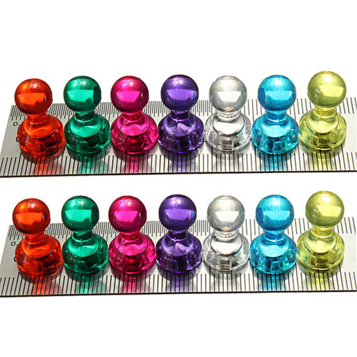 Picture of 14pcs Strong Magnetic Thumbtacks Neodymium Pins Fridge Magnet Teaching Painting Thumbtack