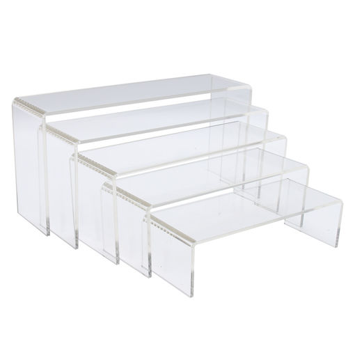 Immagine di 5Pcs Clear Acrylic Perspex Sturdy Jewelry Cupcake Dessert Display Riser Stand Showcase Decorations