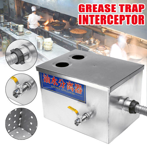 Immagine di 8LB 5GPM Gallons Per Minute Grease Trap Interceptor Stainless Steel 35x 25x25cm