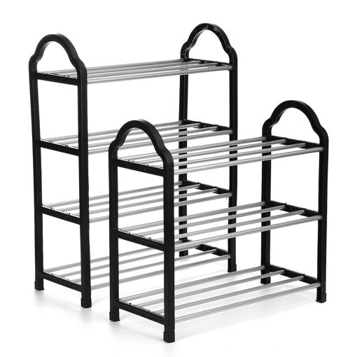 Picture of 3/4 Tier Space Saving Shoe Storage Organizer Free Standing Shoe Tower Racks Shelves Shelf