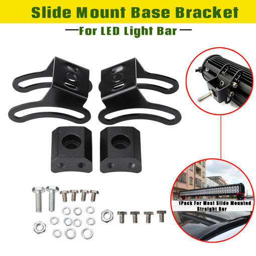 Picture of 2Pcs LED Work Fog Light Bar Slide Mount Bracket Light Bar Brackets