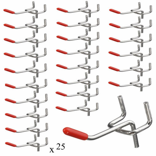 Immagine di 25Pcs 50mm Length Pegboard Hooks Board Slat Wall Retail Display Shop Peg Home Hook