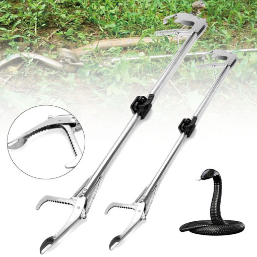 Immagine di 100cm/75cm Snake Tongs Heavy Duty Reptile Grabber Catcher Pick-up Handing Tool Snake Catcher